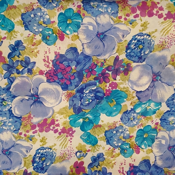 Vintage floral 100% silk chiffon short flutter sleeve round neck blouse size 8 - Picture 6 of 8